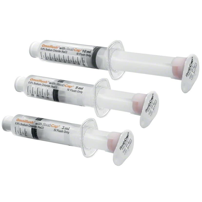 Omniflush® with SwabCap®-Normal Saline Flush Syringe with Integrated SwabCap®